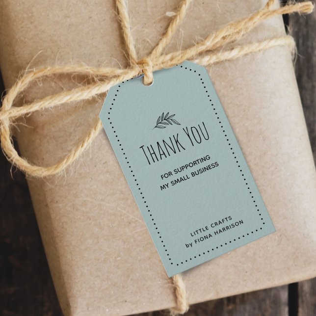 Étiquettes-cadeau Terreux Merci de soutenir ma petite entreprise (Earthy Thank You For Supporting My Small Business Gift Tags)