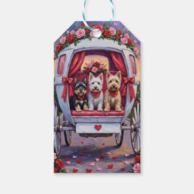 Étiquettes-cadeau Terrier Écossais Saint-Valentin  (Devant)