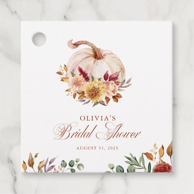 Étiquettes Cadeau Terrine en terre cuite Fleurs de Pampas et Citroui (Devant)