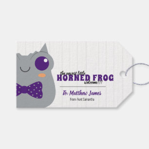 Étiquettes-cadeau Têtard grenouille cornu violet