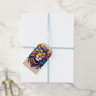 Étiquettes-cadeau Tête de lion Abstraite