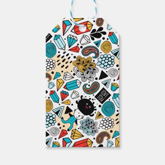 Étiquettes-cadeau Tête folle (Devant)