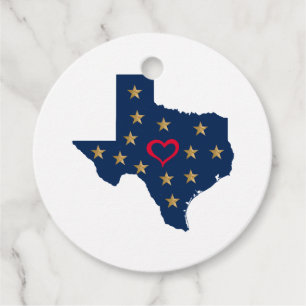 Étiquettes Cadeau Texas Love and Shining Stars in the Lone Star Stat