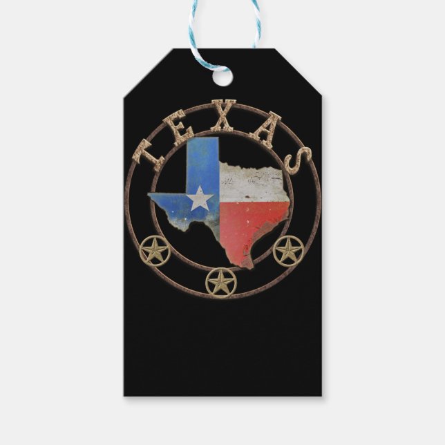 Étiquettes-cadeau Texas Map Barn Art (Devant)