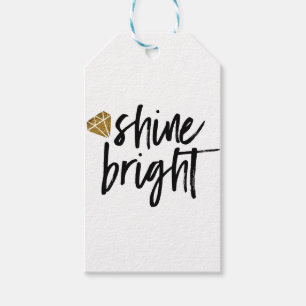 Étiquettes-cadeau Texte brillant brillant avec diamant d'or