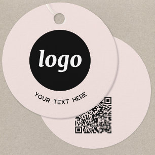 Étiquettes Cadeau Texte du logo simple et codes QR Balises de prix d