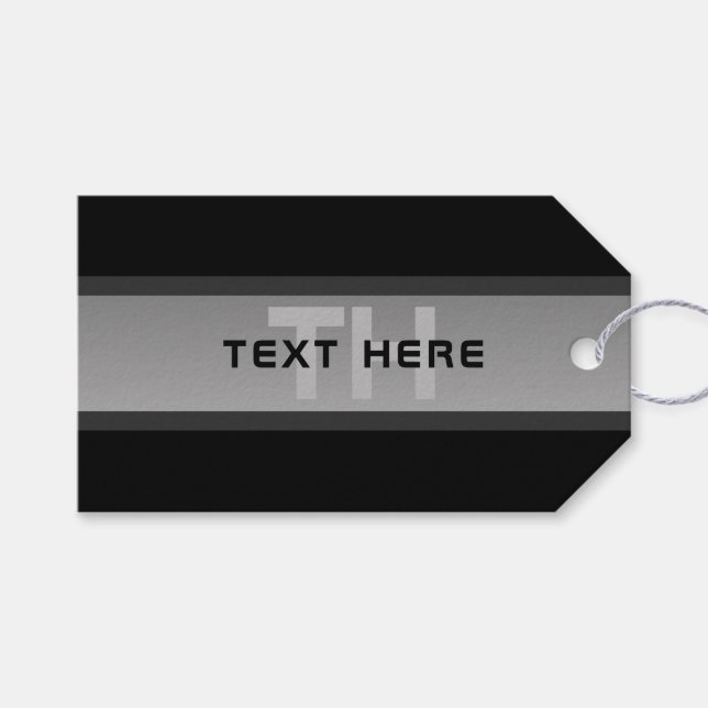 Étiquettes-cadeau Texte en calques personnalisable moderne | Noir et (Devant (Horizontal))