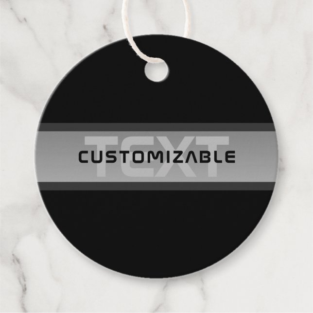 Étiquettes Cadeau Texte en calques personnalisable moderne | Noir et (Devant)