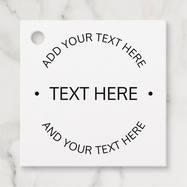 Étiquettes Cadeau Texte modifiable simple et moderne | Blanc et noir (Devant)