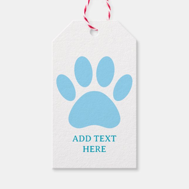 Étiquettes-cadeau Texte personnalisé de l'art Empreinte de patte de  (Devant)