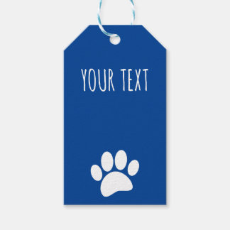 Étiquettes-cadeau Texte personnalisé Empreinte de patte de chien ble