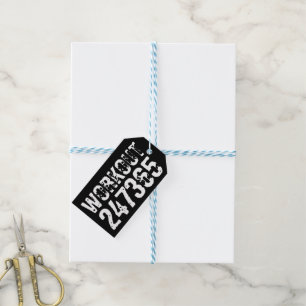 Étiquettes-cadeau Texte usé et rayé Workout 247365 blanc