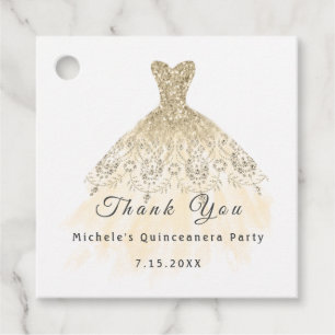 Étiquettes Cadeau Than You Robe de Mariée 16ème Fête de Quinceanera 