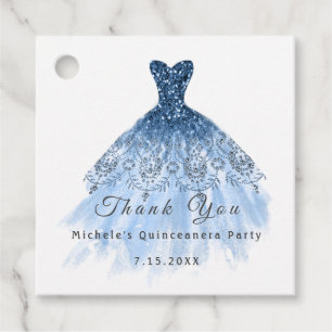 Étiquettes Cadeau Than You Robe de mariée 16ème Quinceanera Fête Ble