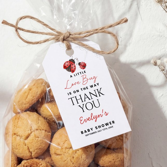 Étiquettes-cadeau Thank You Baby Shower Love bug (Créateur téléchargé)