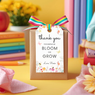 Étiquettes-cadeau Thank You for Helping Me Bloom and Grow Teacher