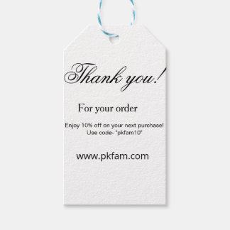 Étiquettes-cadeau Thank you for purchase pink family business detail