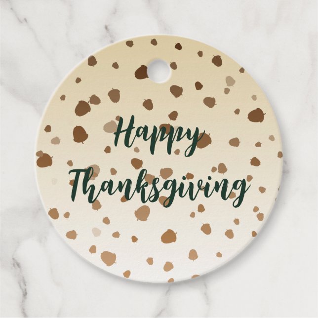 Étiquettes Cadeau Thanksgiving Acorns (Devant)