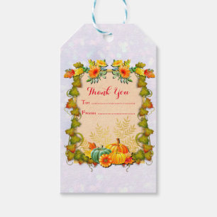 Étiquettes-cadeau Thanksgiving Automne Automne Maple Feuilles et cit