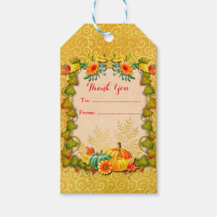 Étiquettes-cadeau Thanksgiving Automne Automne Maple Feuilles et cit