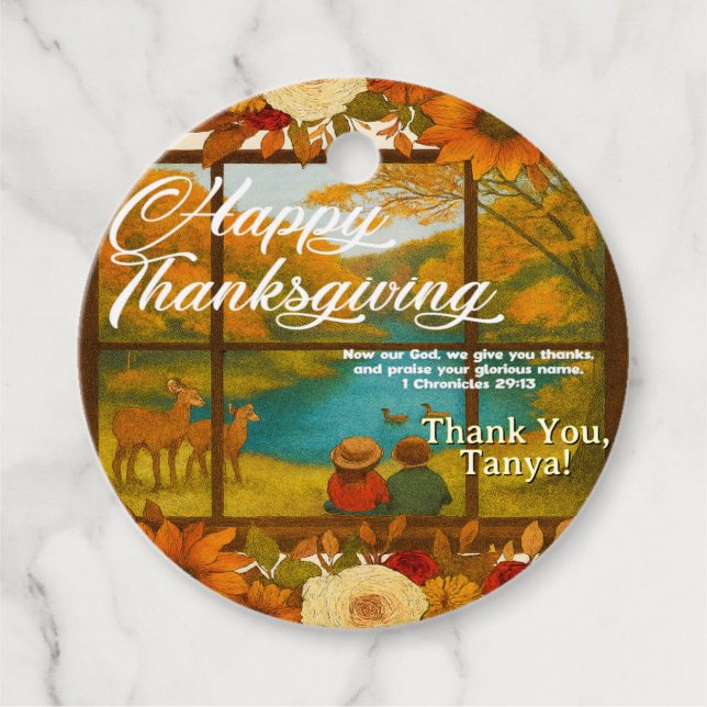 Étiquettes Cadeau Thanksgiving Favor Tags (Devant)