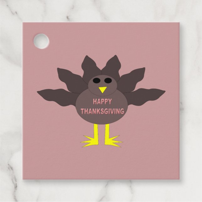 Étiquettes Cadeau Thanksgiving Pluced Turkey Custom (Devant)