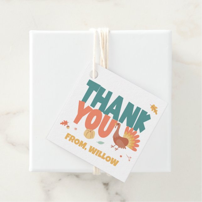 Étiquettes Cadeau Thanksgiving Turkey Gobble Anniversaire Merci (En situation)