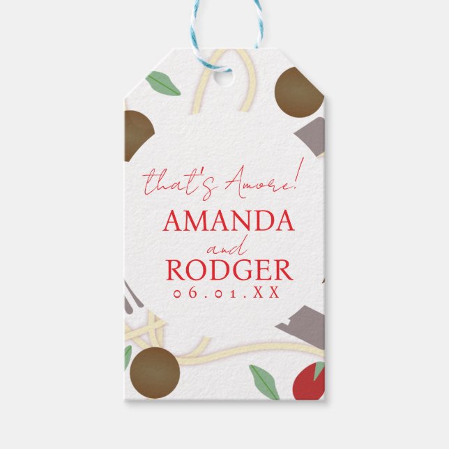 Étiquettes-cadeau That’s Amore Italian Pasta Wedding (Devant)