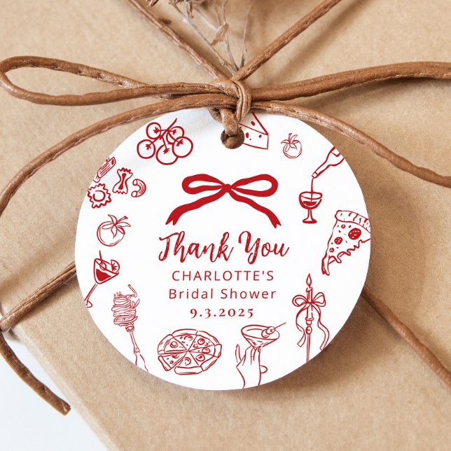 Étiquettes Cadeau That's Amore Hand Drawn Italian Bridal Shower (Créateur téléchargé)