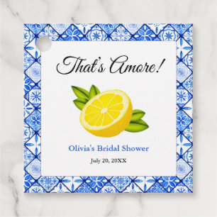 Étiquettes Cadeau That's Amore Méditerranéen Lemon Douche de Marié