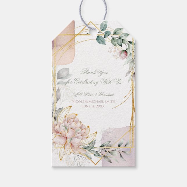 Étiquettes-cadeau The Aureate Frame Mauve Floral Greenery Wedding  (Devant)