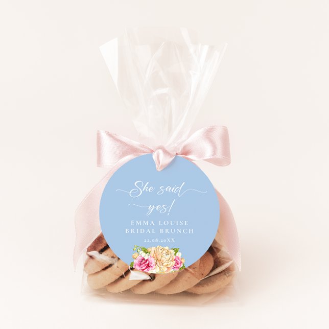 Étiquettes Cadeau Thé aux fleurs élégant pour brunch de mariage  (Créateur téléchargé)