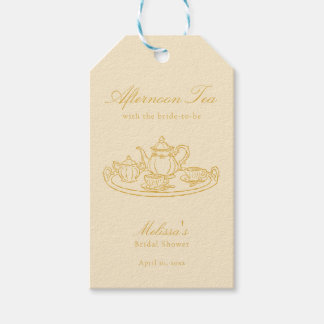 Étiquettes-cadeau Thé de l'après-midi Mariage Shower Dessiné à la Ma