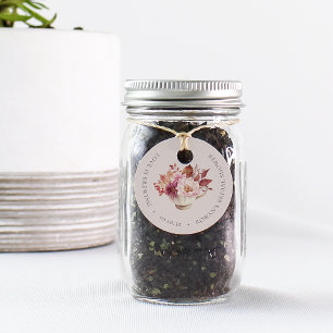 Étiquettes Cadeau Thé de mariage automnal Tasse de thé florale d'aut