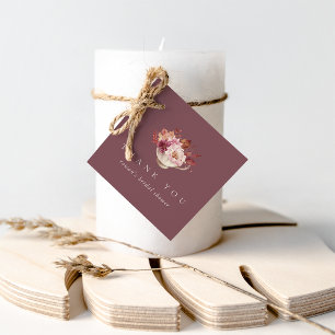 Étiquettes Cadeau Thé de mariage automnal Tasse de thé florale d'aut