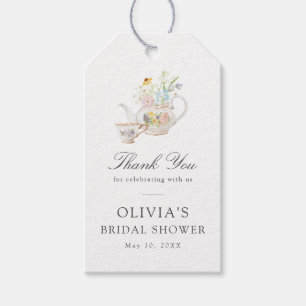 Étiquettes-cadeau Thé de mariage floral coloré
