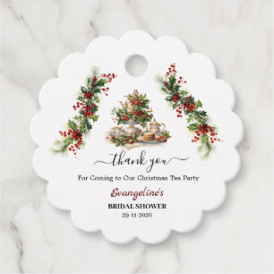 Étiquettes Cadeau Thé de Noël pour une future mariée, Merci