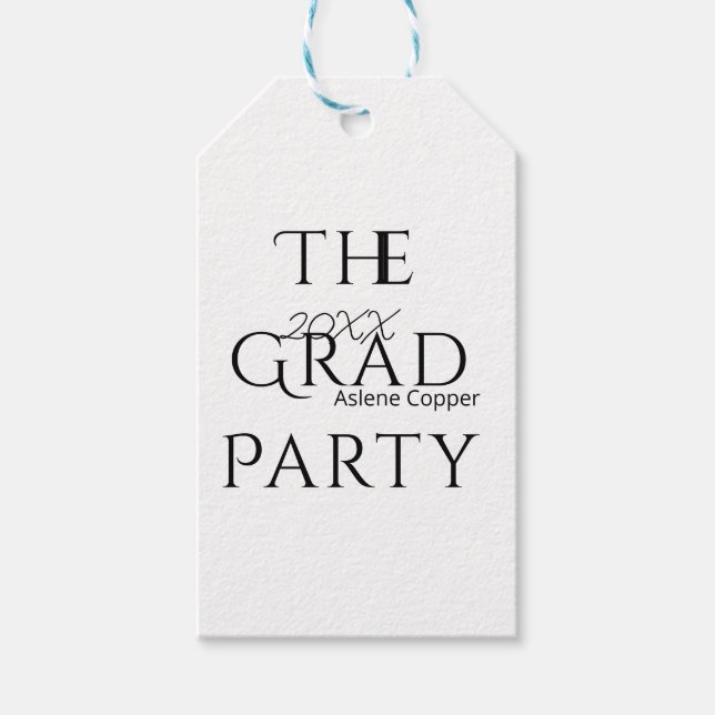 Étiquettes-cadeau The grad party name 20XX bold letter graduatsimple (Devant)