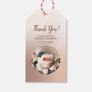Étiquettes-cadeau Thé Rose Shower de Mariage