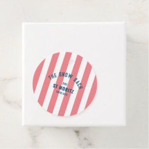 Étiquettes Cadeau The Snow Bach Pink Cabana Stripe Enterrement de Vi