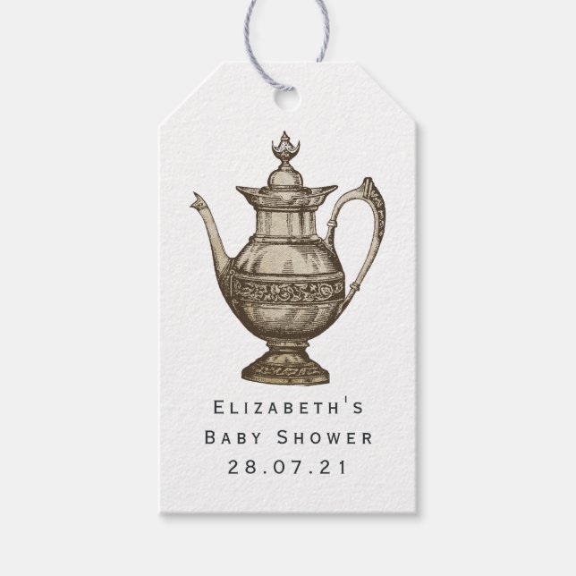 Étiquettes-cadeau Thé vintage Shabby-Chic (Devant)