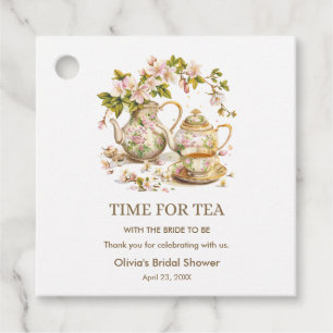 Étiquettes Cadeau Théière Florale Moment du Thé Enterrement de Vie d