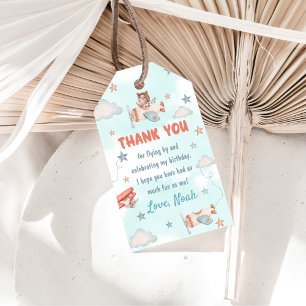 Étiquettes-cadeau Thème 1er anniversaire de l'avion de Cute Boy