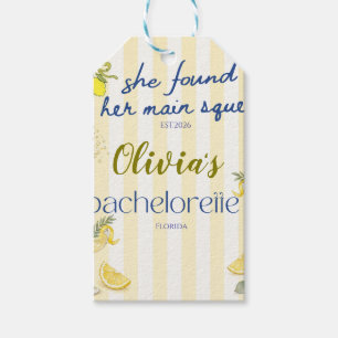 Étiquettes-cadeau thème citron elle a trouvé son petit ami jaune