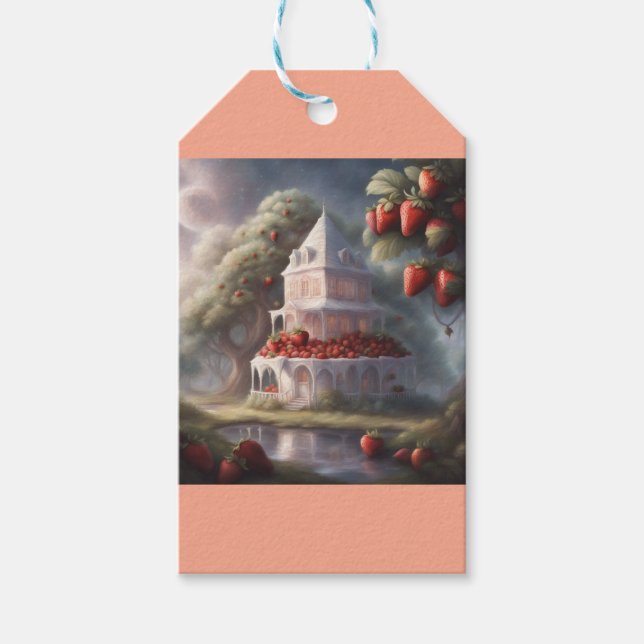 Étiquettes-cadeau Thème de caramel aux fraises (Devant)