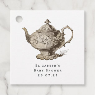 Étiquettes Cadeau Thème de fête à thé shabby-chic vintage