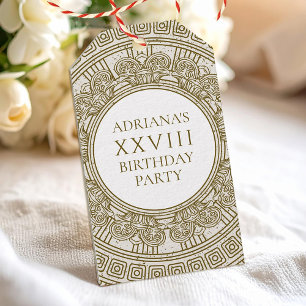 Étiquettes-cadeau Thème de fête d'anniversaire d'histoire ancienne