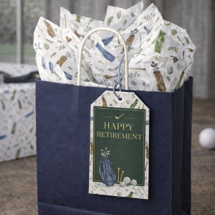Étiquettes-cadeau Thème de golf élégant aquarelle bleu-vert pour la 