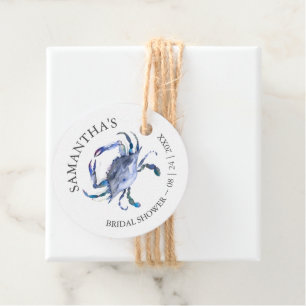 Étiquettes Cadeau Thème de la fête de fiançailles de plage Crabe
