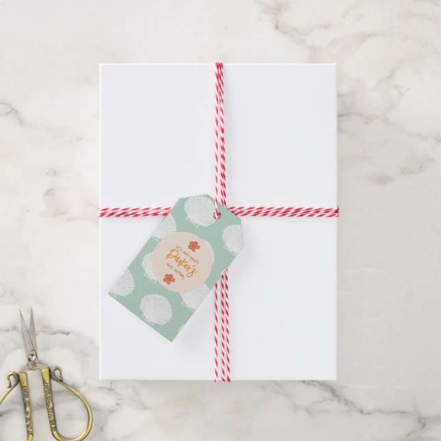 Étiquettes-cadeau Thème de la fête de la plage côtière (Avec de la ficelle)